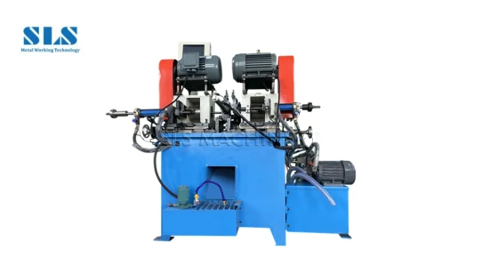 Smussatrice automatica per sbavatura di tubi a doppia estremità, ad azionamento pneumatico, ad angolo regolabile